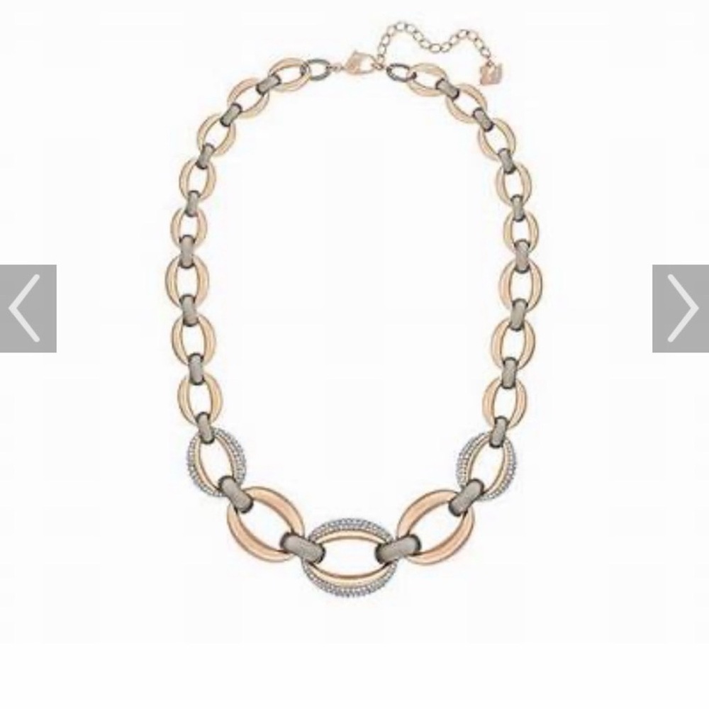 Swarovski Circlet Two-Tone Rose Gold and Silver Link Necklace